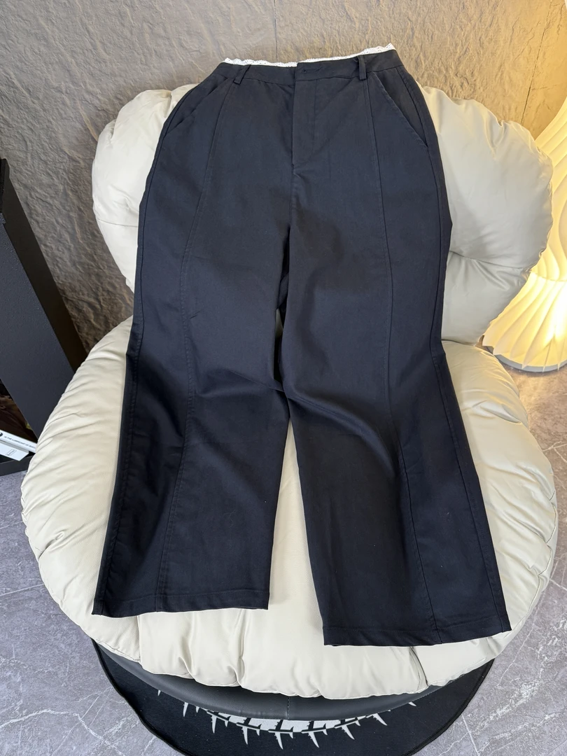 2589 【兰菲娅】--韩版轻奢感气质显瘦莱赛尔直筒裤