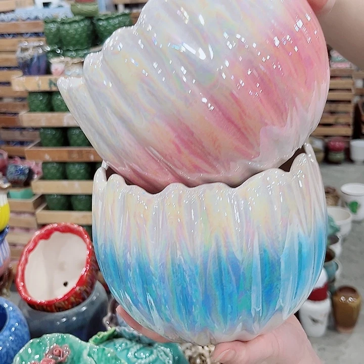 有孔.凑单10元陶瓷花盆发货！