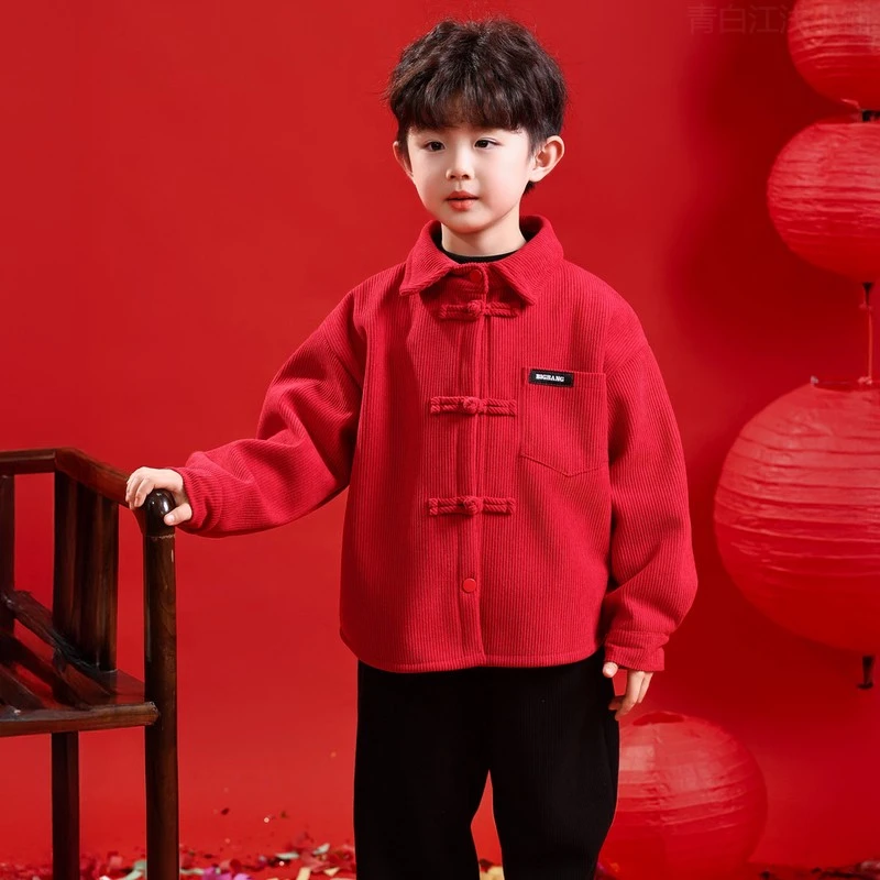 新疆西藏内蒙包邮男童夹棉外套秋冬季棉服2025新款儿童轻薄棉衣宝