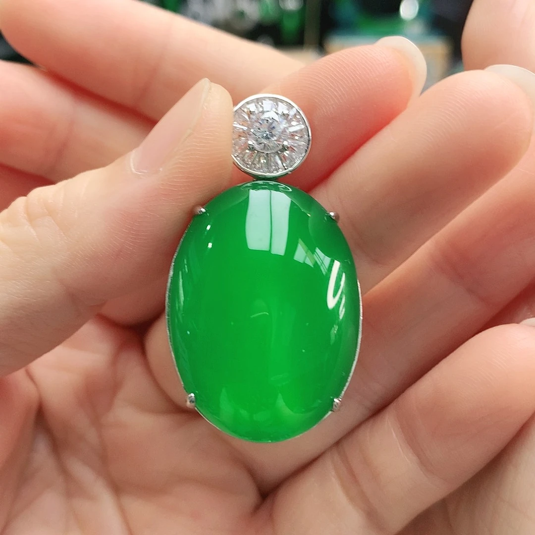 玛瑙/玉髓吊坠银S925镶嵌