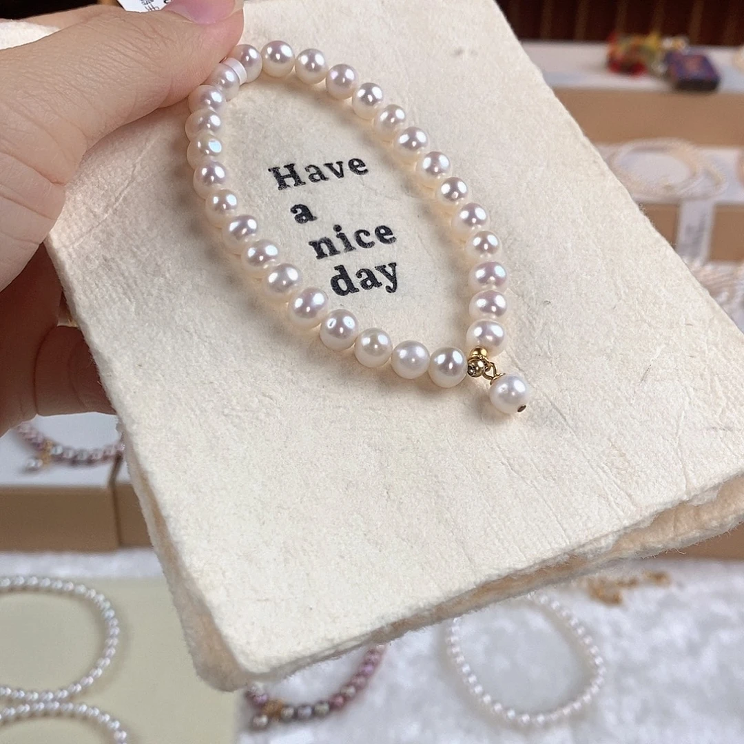 淡水珍珠银S925镶嵌手绳