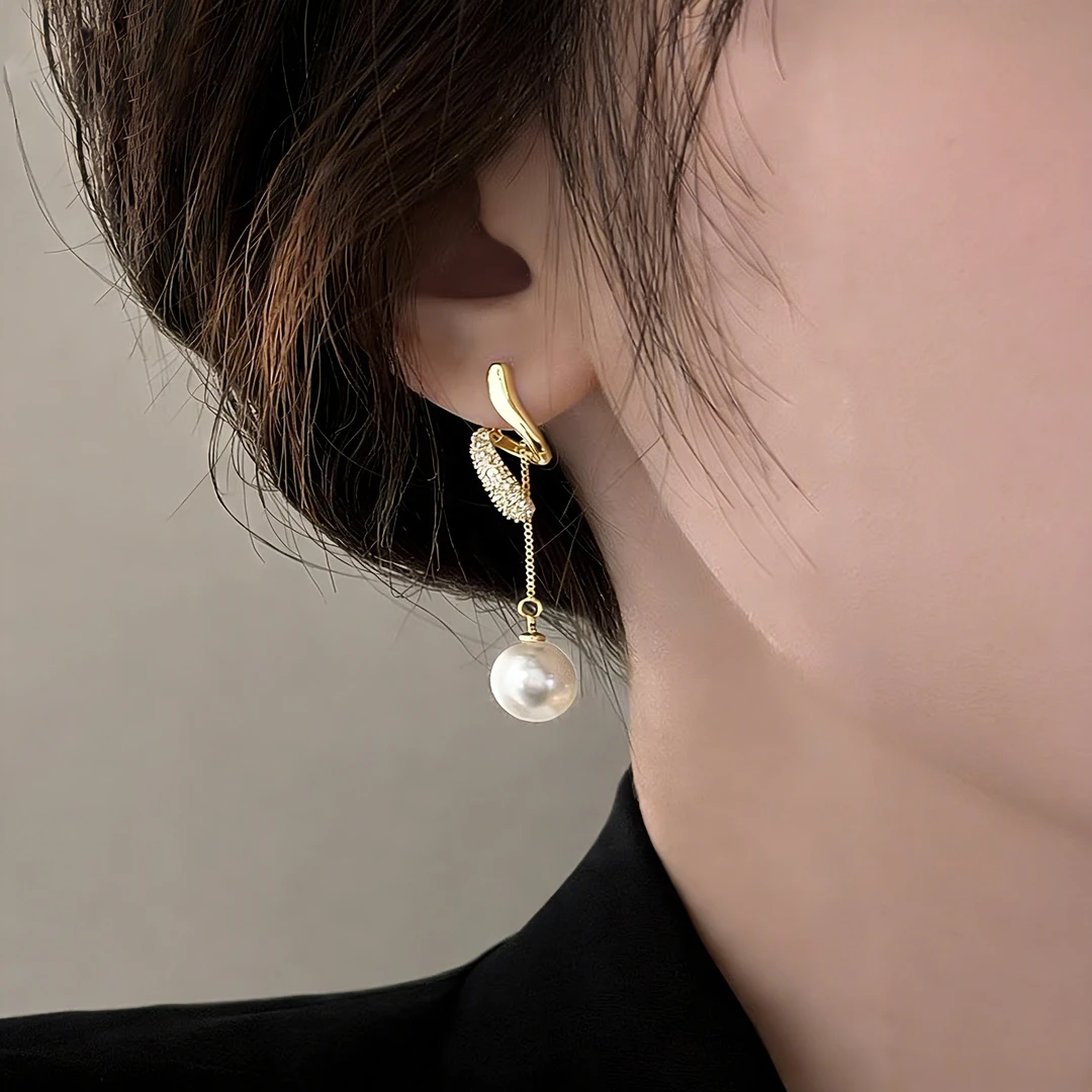 铜合金耳饰 新款潮气质螺旋两戴耳环小众设计轻奢高级感女