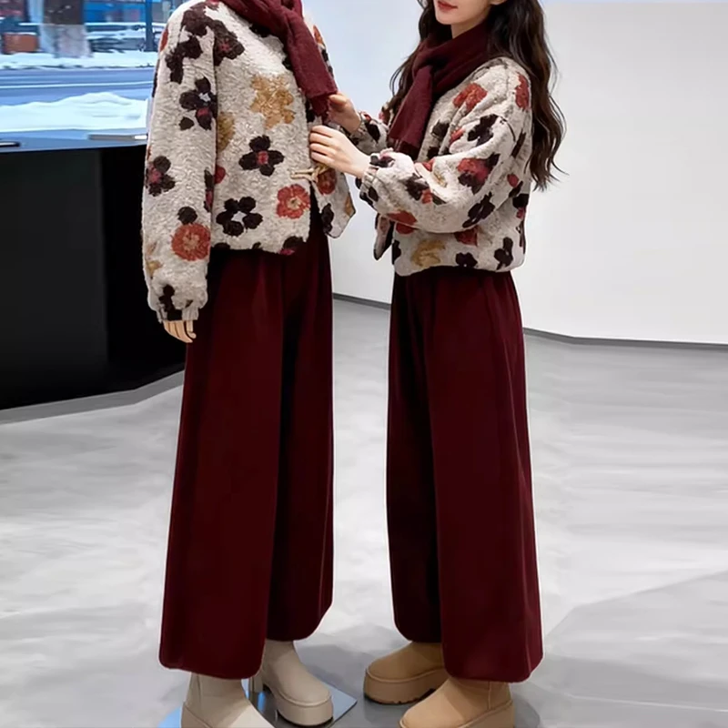 2026年秋冬新款复古气质高级感套装独特漂亮新中式禅意外套阔腿裤