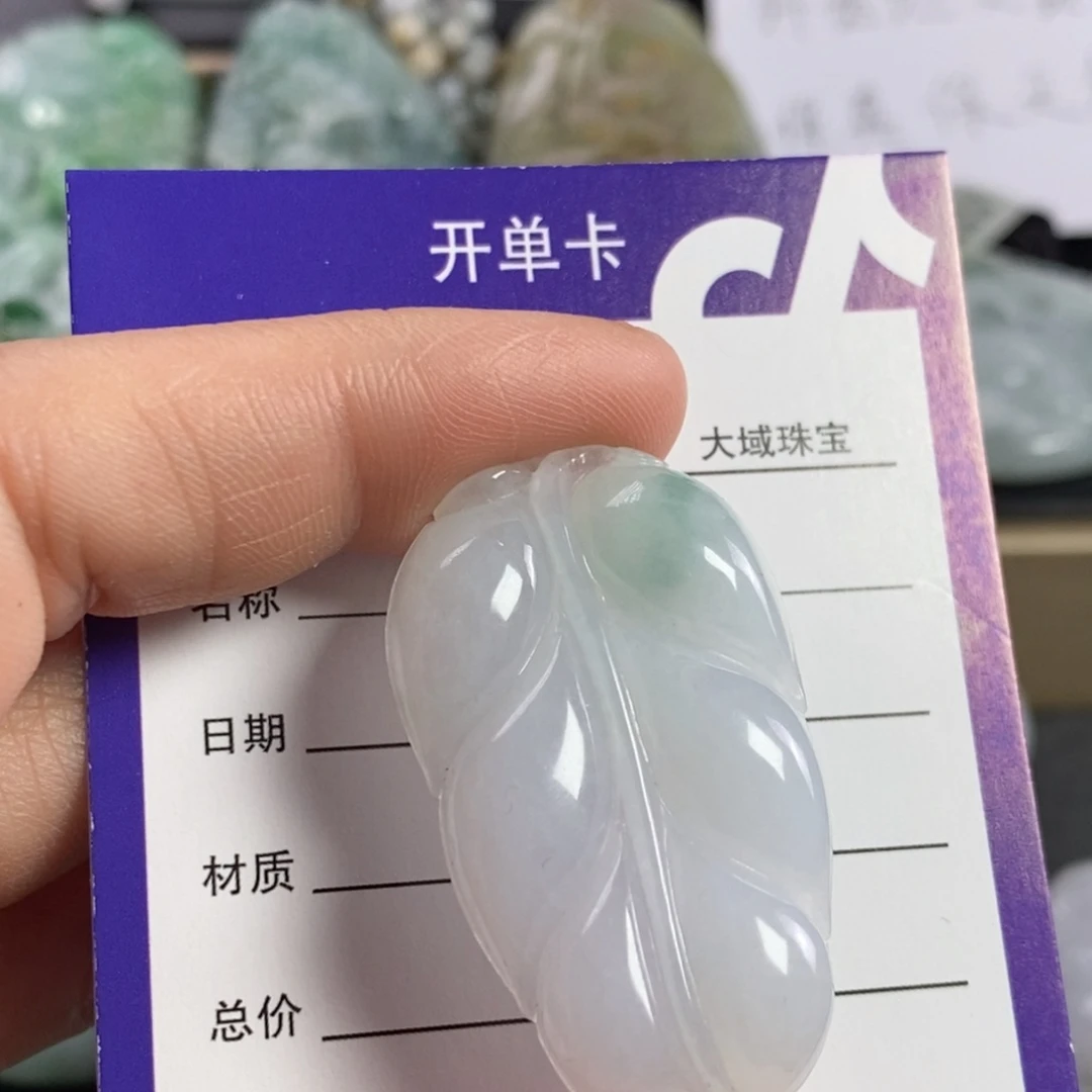 翡翠颈饰未镶嵌叶子