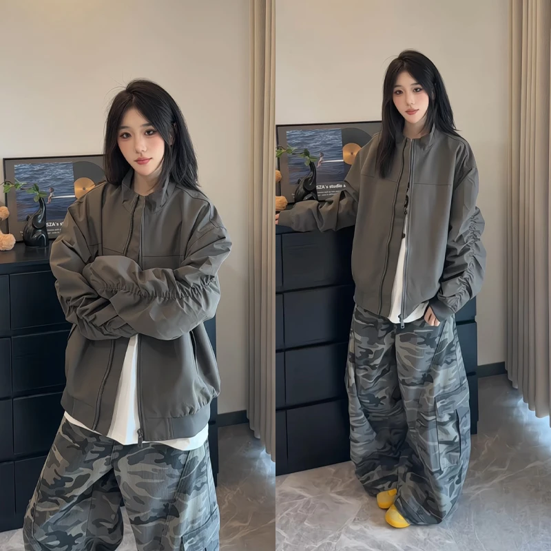 美式教练夹克男秋冬加棉高级感三防立领工装飞行员棒球服短款外套