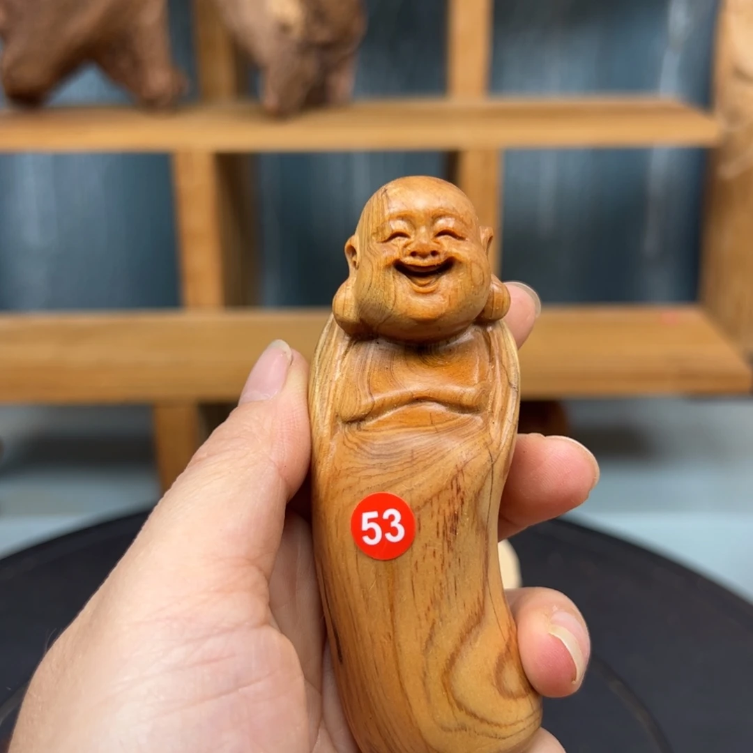 缘***妳木崖柏木摆件手把件