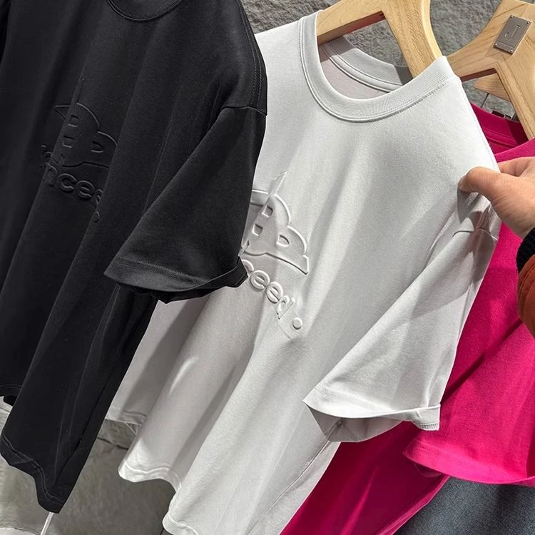 80件!厂家清仓!25春夏 调性立体压印 微阔FOG男士短袖T恤92109