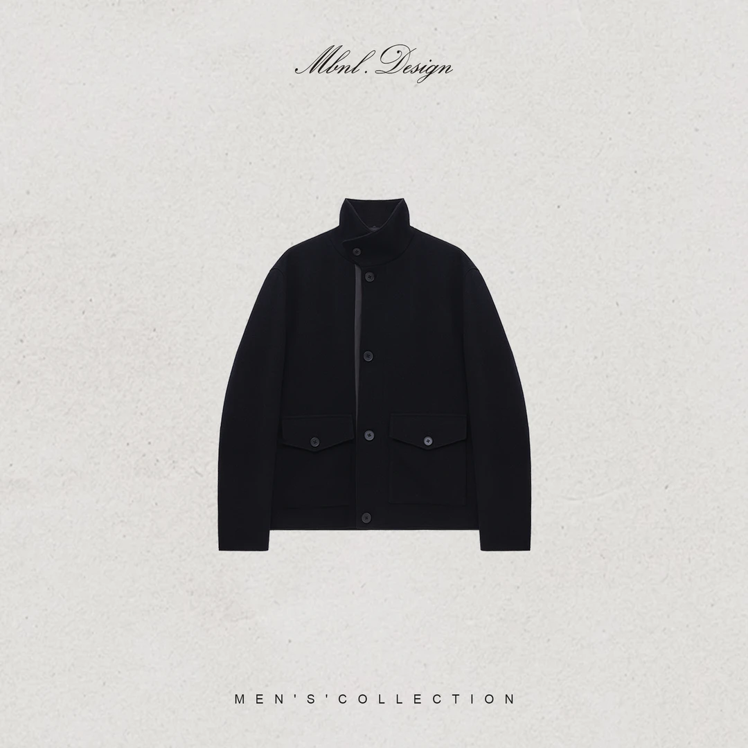 MBNL-F「H.Twill」秦磊男装90白鹅绒羊皮镶嵌门襟夹克LL-WYR7026