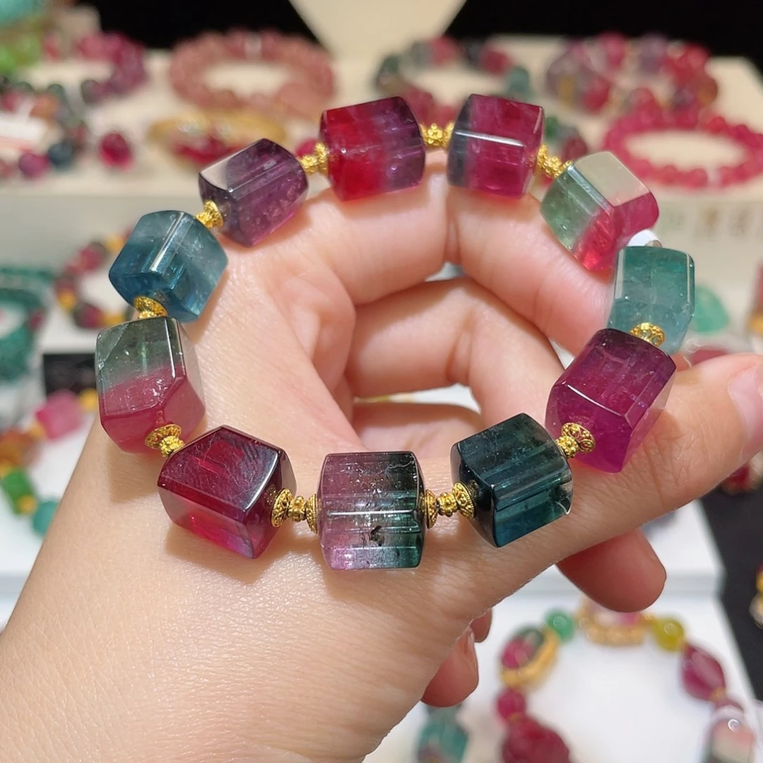 碧玺手链18K金镶嵌碧玺手链