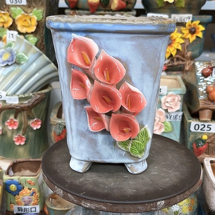 紫砂花盆粗陶材质多肉花盆