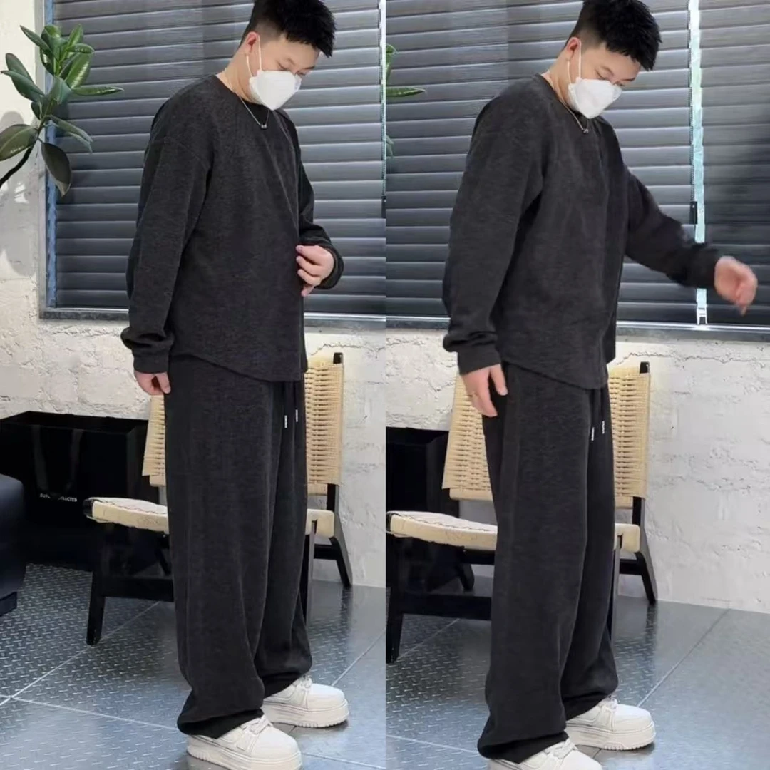 秋冬新款加厚松弛感休闲时尚套装舒适净版立体剪裁