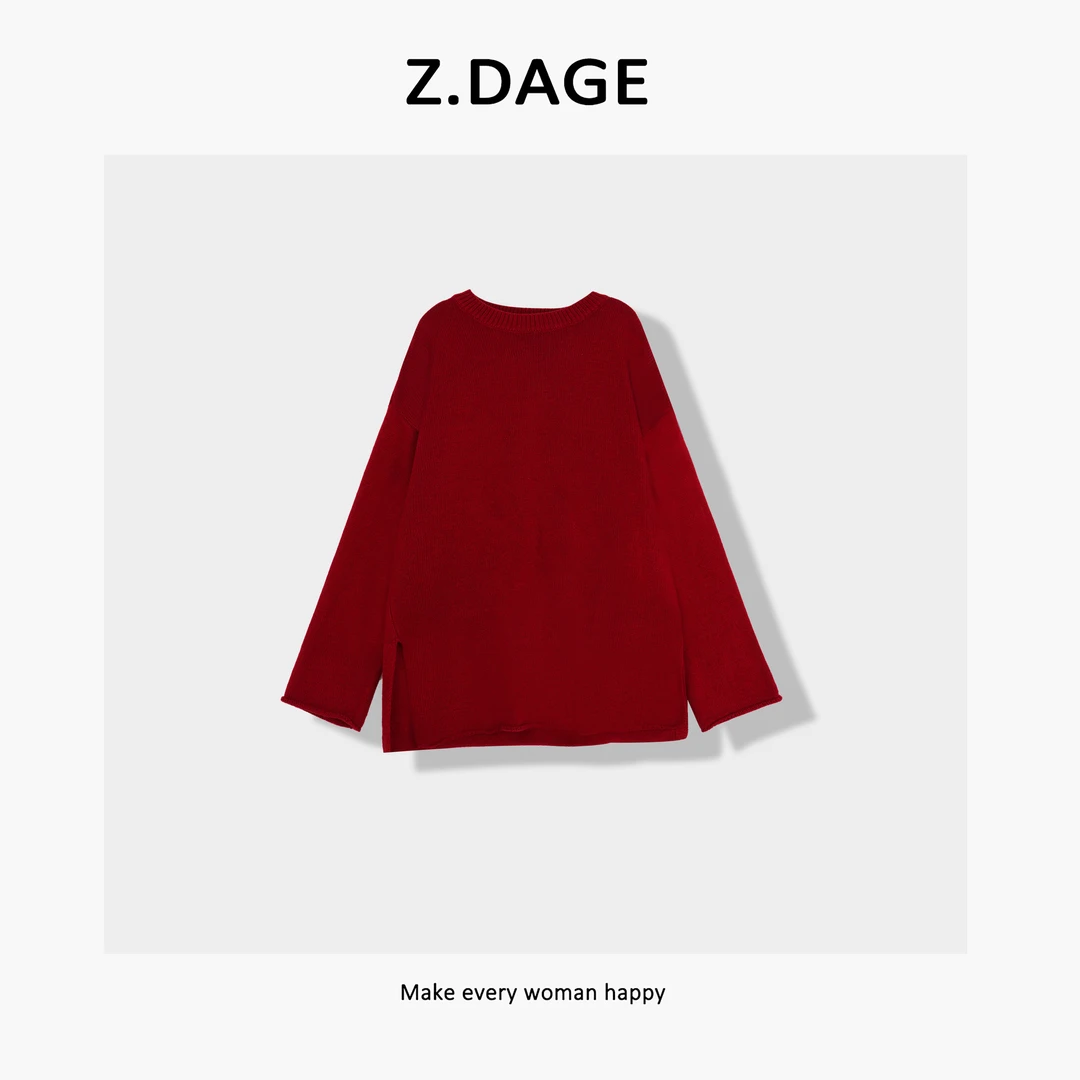 z.dage-‘瑰丽美冬’时尚极简风欧美感百搭秋冬款毛衣-J072
