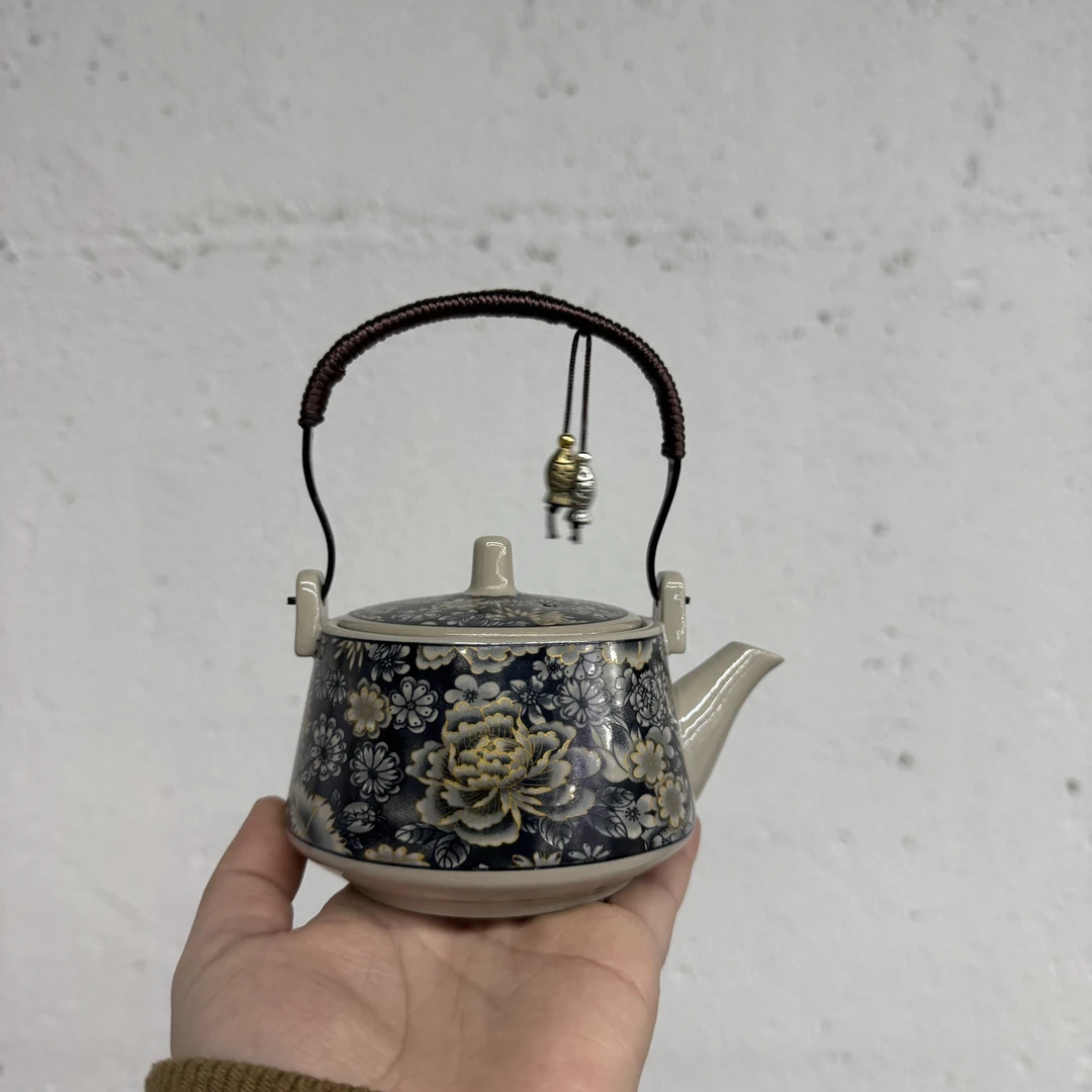 黑金提梁万花茶壶  ZHZ098