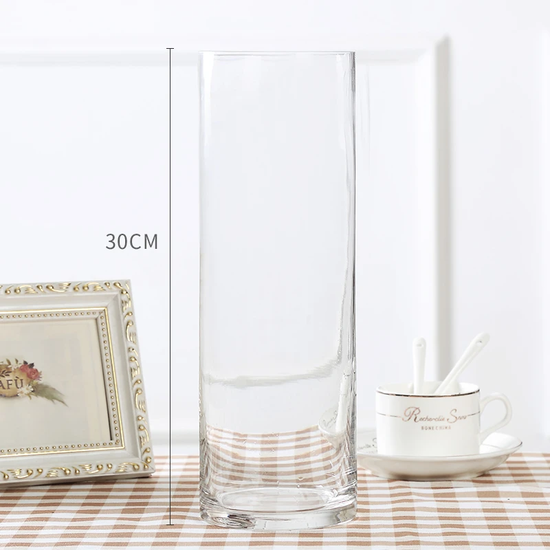 圆形玻璃瓶六角斜纹玻璃花瓶高端玻璃瓶