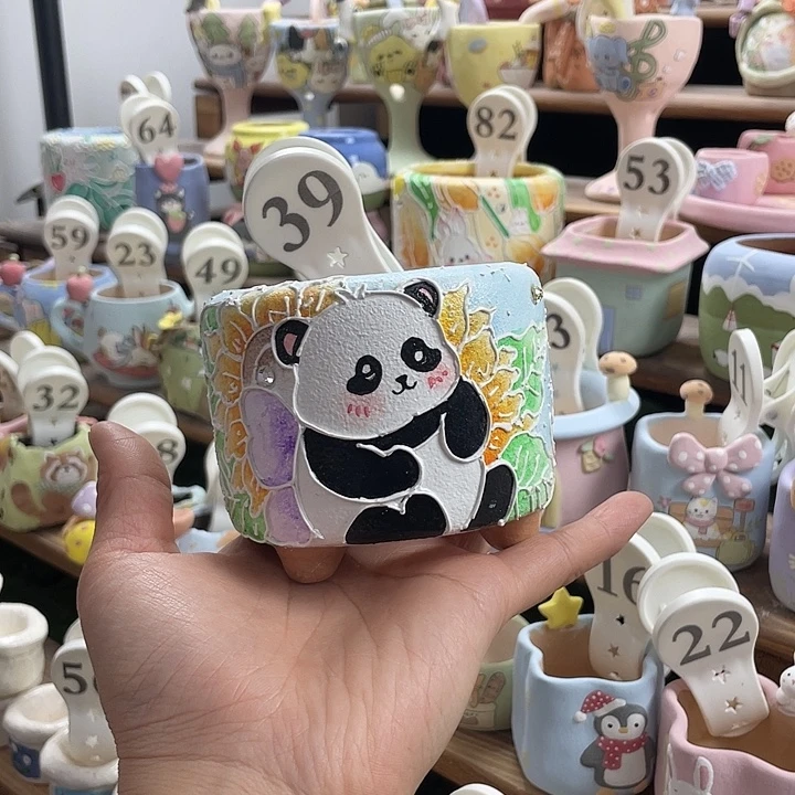 *****预定熊猫花盆花盆1个