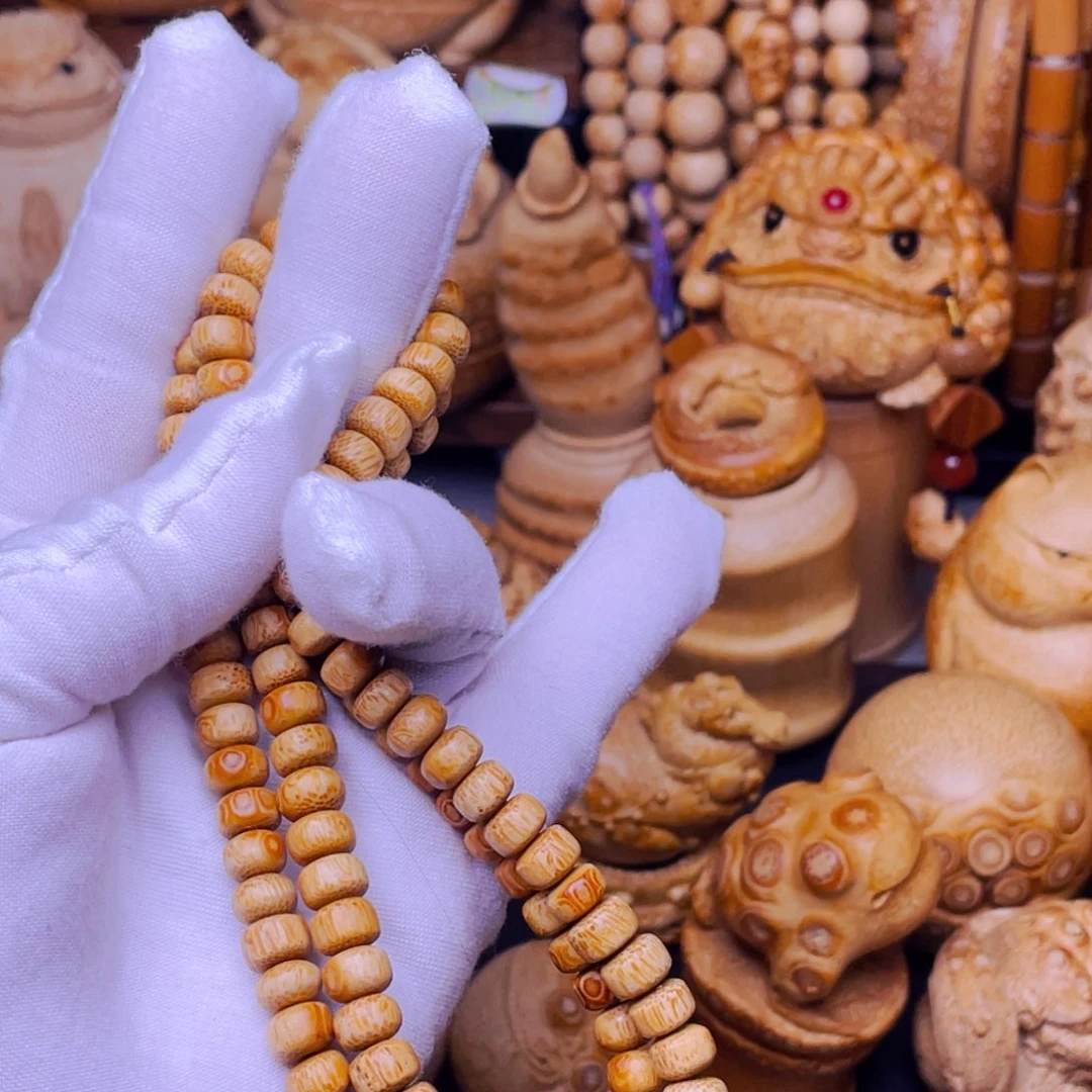 竹月*竹根雕脖挂长串一下