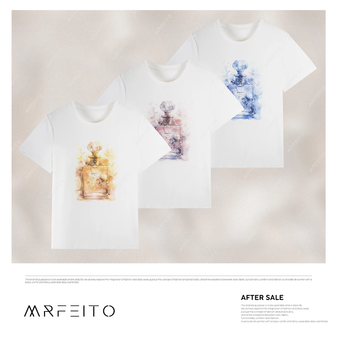 【香水蚕丝t】2025早春定制款香水瓶T恤H116TX01D31078