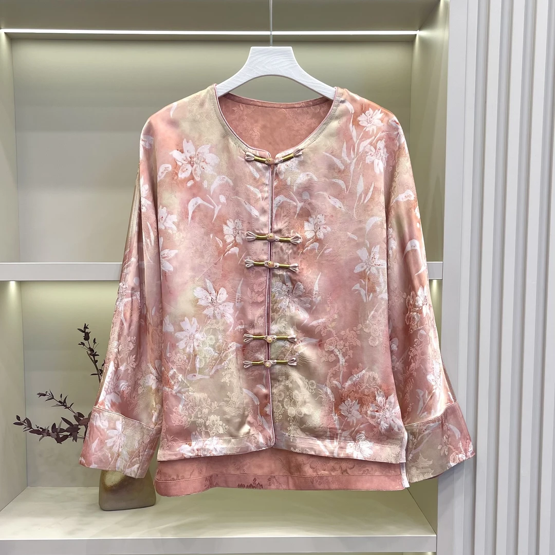 【虹霞】中式红云纱古法手工织造外套  YC