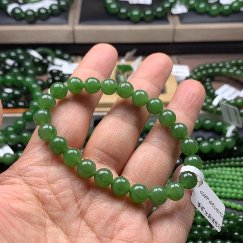 【闪购商品】未镶嵌手串和田玉（碧玉）冰阳8m m