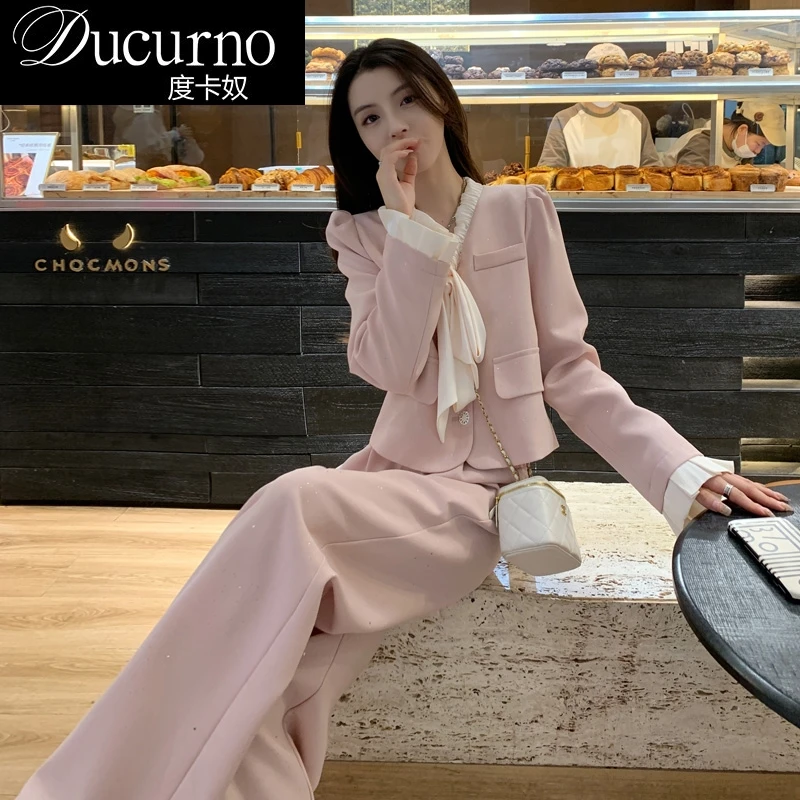 小香风时尚套装女春秋新款显瘦穿搭减龄洋气小西装阔腿裤两件套女