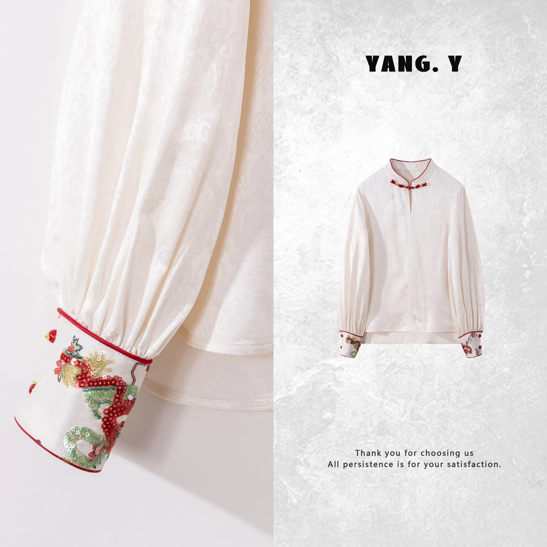 YANG.Y- 【玲珑花仙】深圳原创新中式桑蚕丝上衣50030