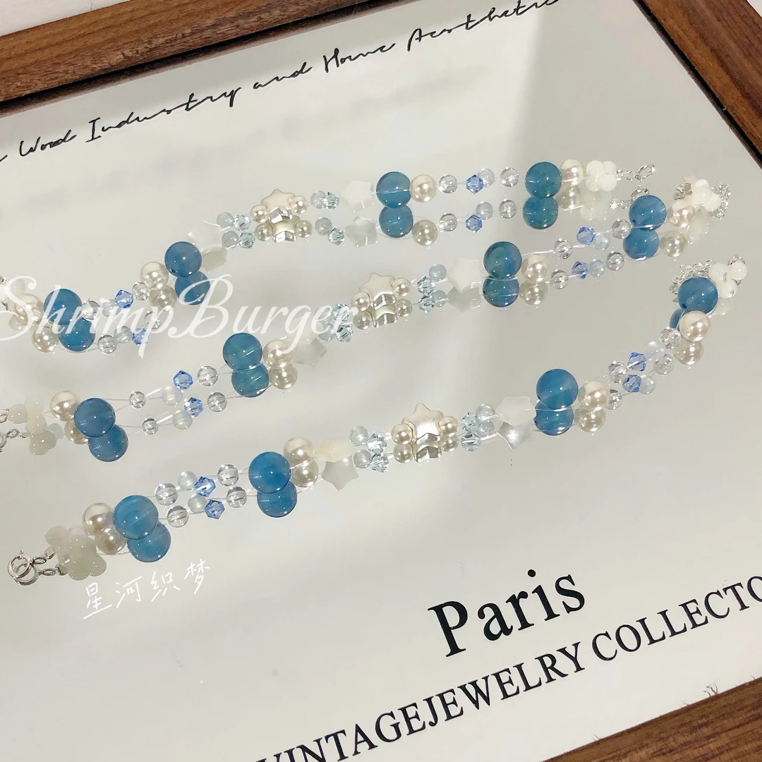 Shrimpburger·深海星光·蓝莹石纯银手链