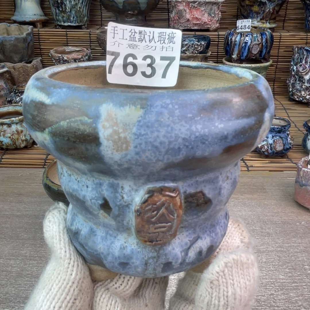 手工花盆默认瑕疵完美者勿拍