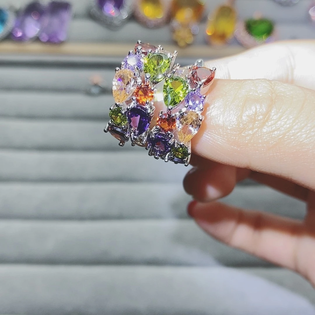 【闪购商品】托帕石耳饰银S925镶嵌