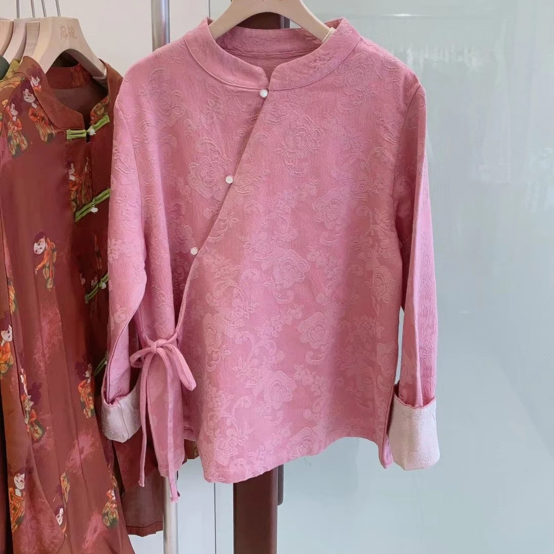 【云初】春季新款国风盘扣茶服小衫