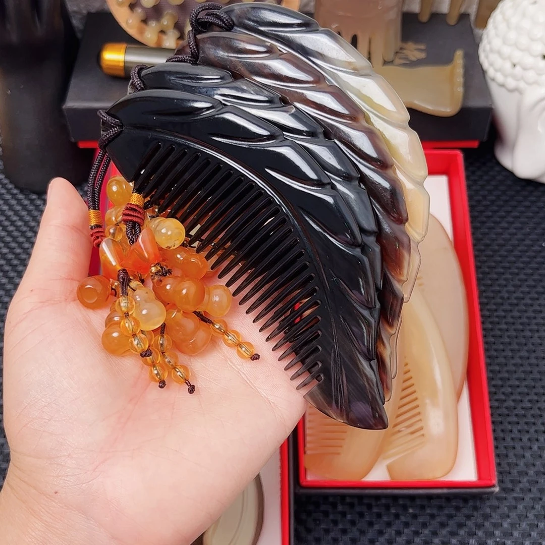 手工制作纯牛角梳子