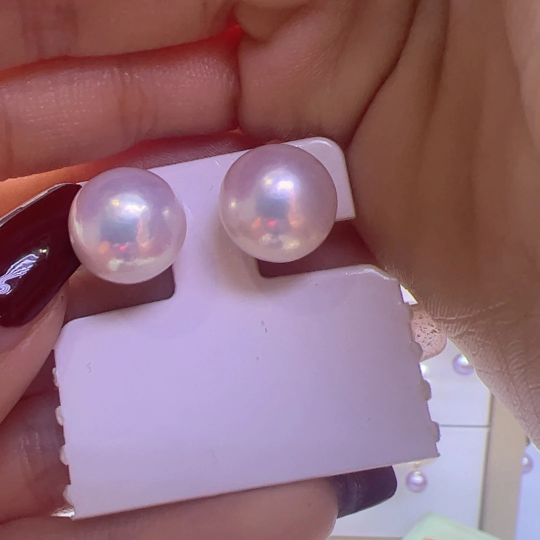 淡水珍珠耳饰18K金镶嵌