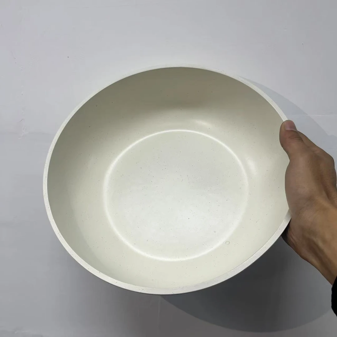 26CM 深 煎炒锅 米白 无手柄无锅盖  微瑕介意勿拍