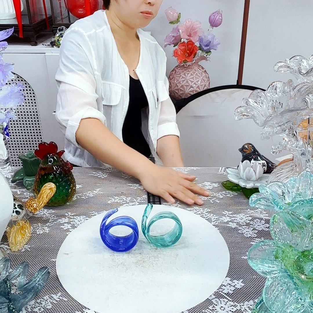 一对琉璃花瓶花器艺术品