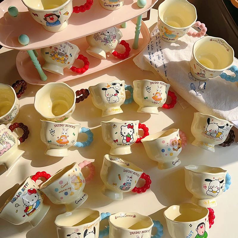 ins风创意卡通马克杯高颜值女生杯子陶瓷情侣水杯可爱儿童早餐杯