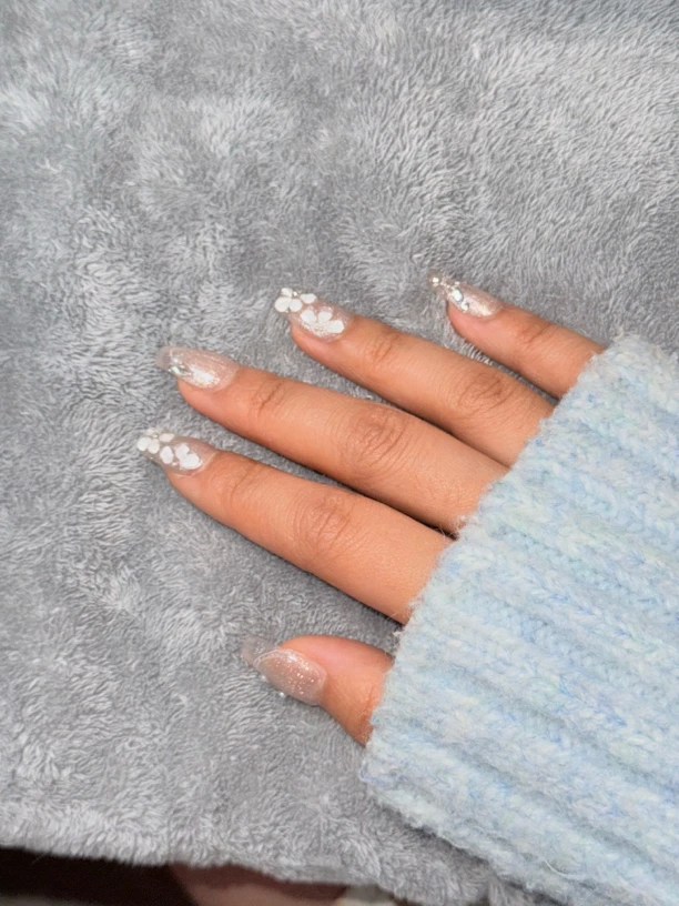 【纯情小白花】春夏温柔气质纯欲风猫眼手工穿戴甲时尚百搭