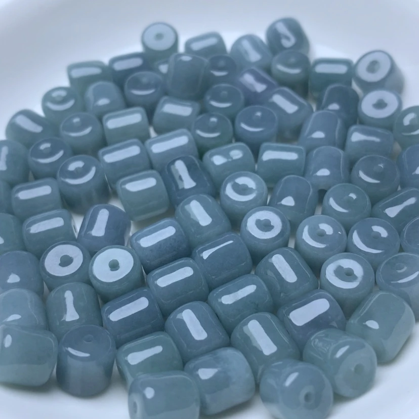 【闪购商品】未镶嵌手链翡翠卡7x7蓝水桶珠50颗