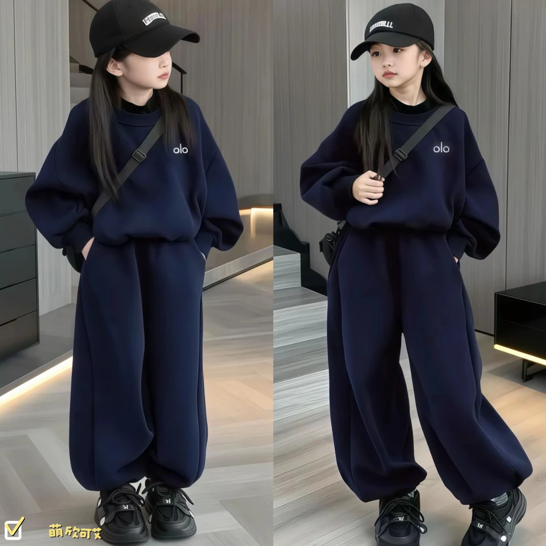 女童韩系套装秋装12-15岁中大童洋气时尚卫衣休闲裤童装两件套潮