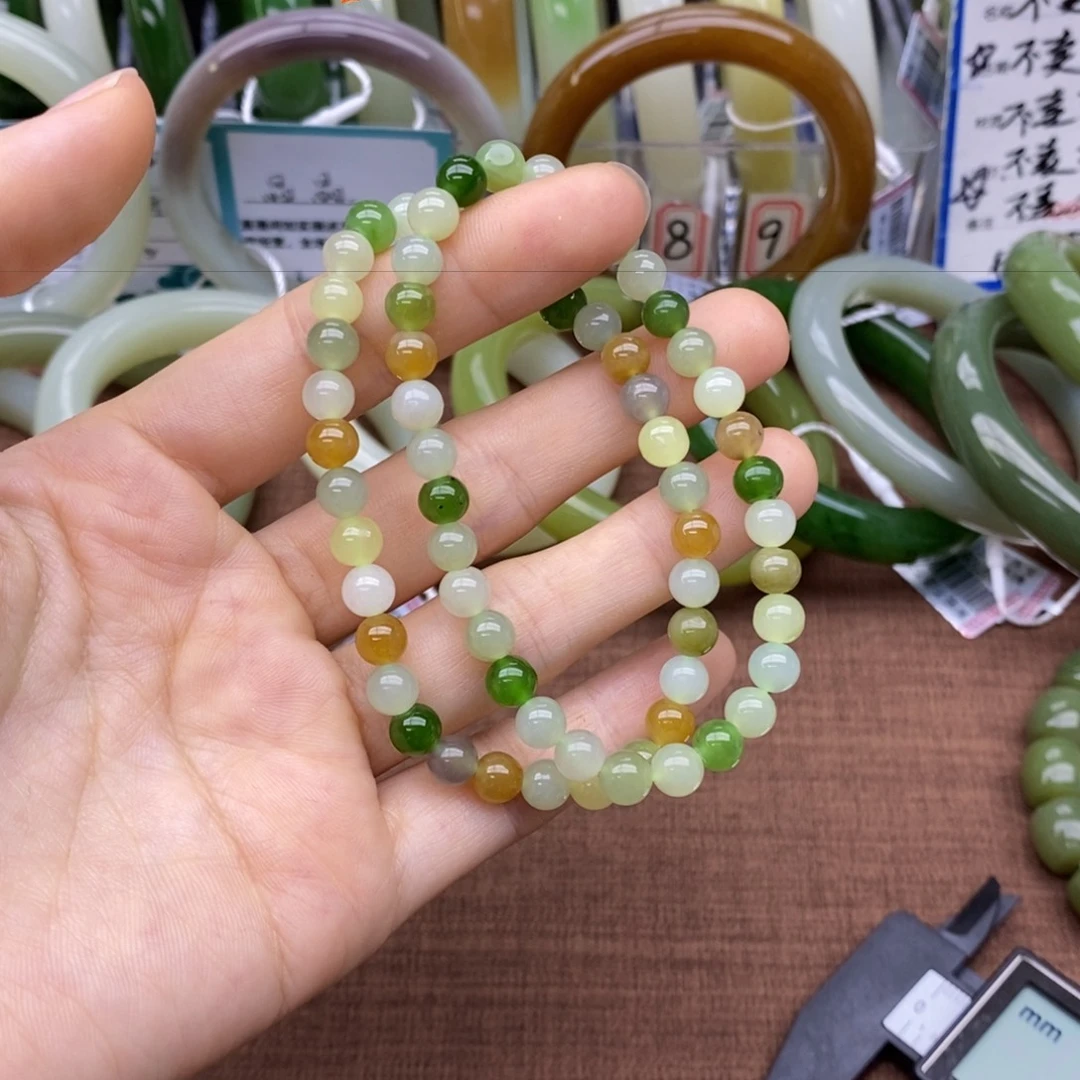 和田玉未镶嵌手串卡6