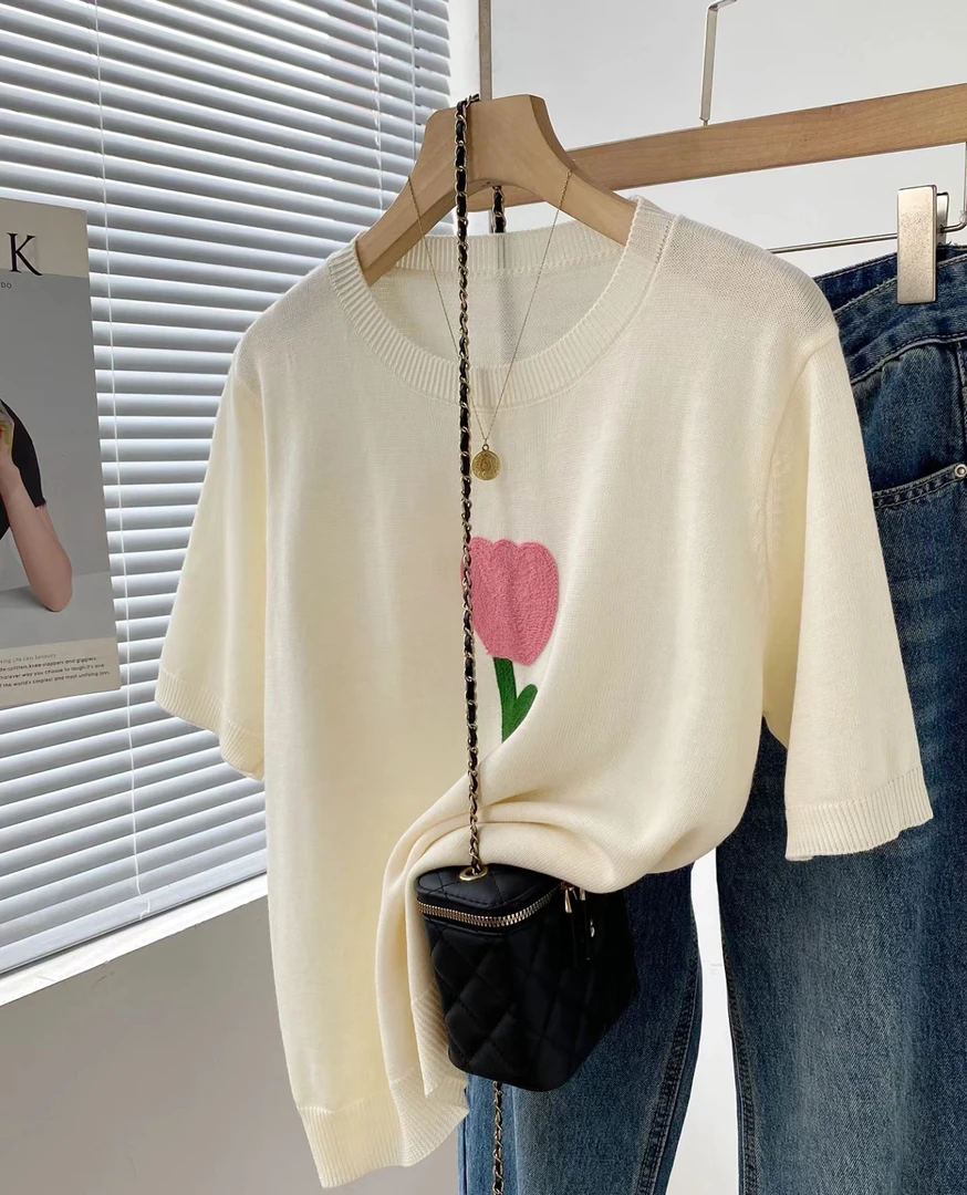 极简复古清新温柔气质粉毛衣开衫外套牛仔裤秋冬慵懒风宽松洋气