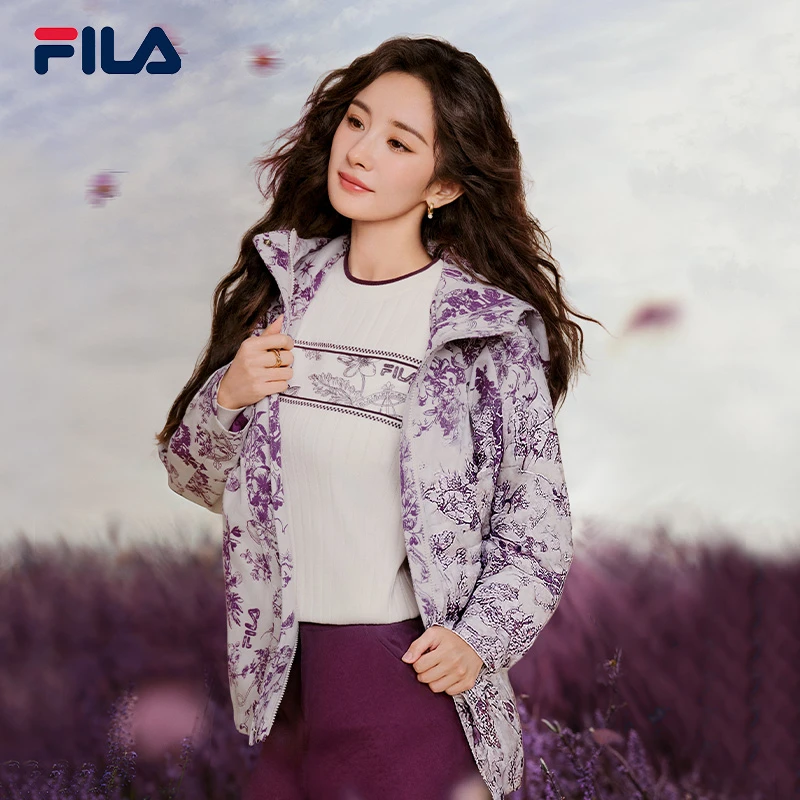 斐乐25年女款春季新款满印连帽时尚宽松外套F11W518707F