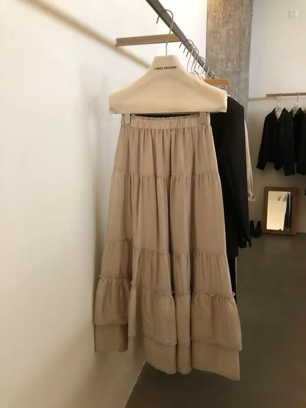 imiss@70523 （45天丝）韩版时尚气质设计感拼接半身裙 7-4