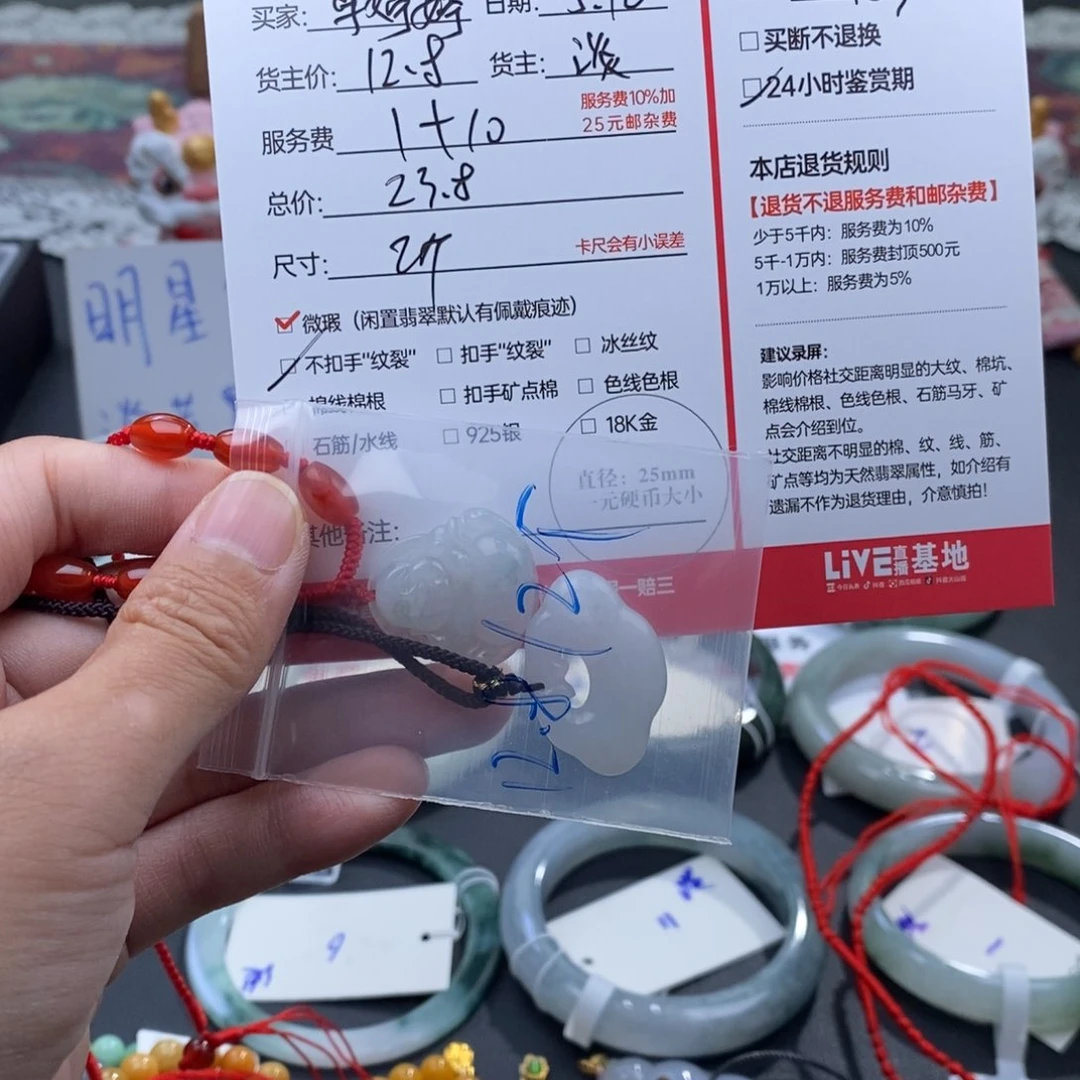 翡翠未镶嵌颈饰李****౨