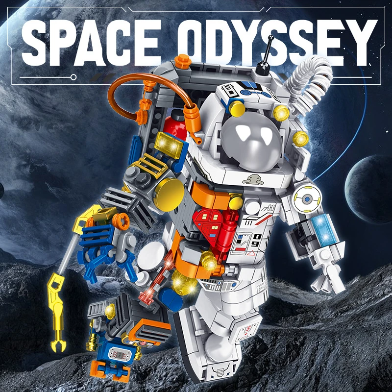 航天宇航员积木拼装仿真摆件益智玩具男孩礼物325