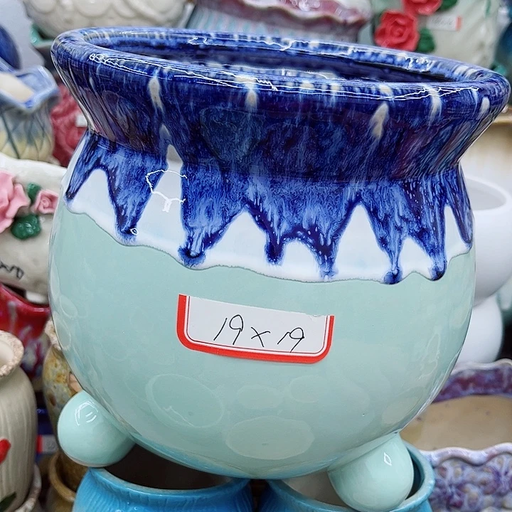 多肉绿植陶瓷花盆9.9包邮，有孔