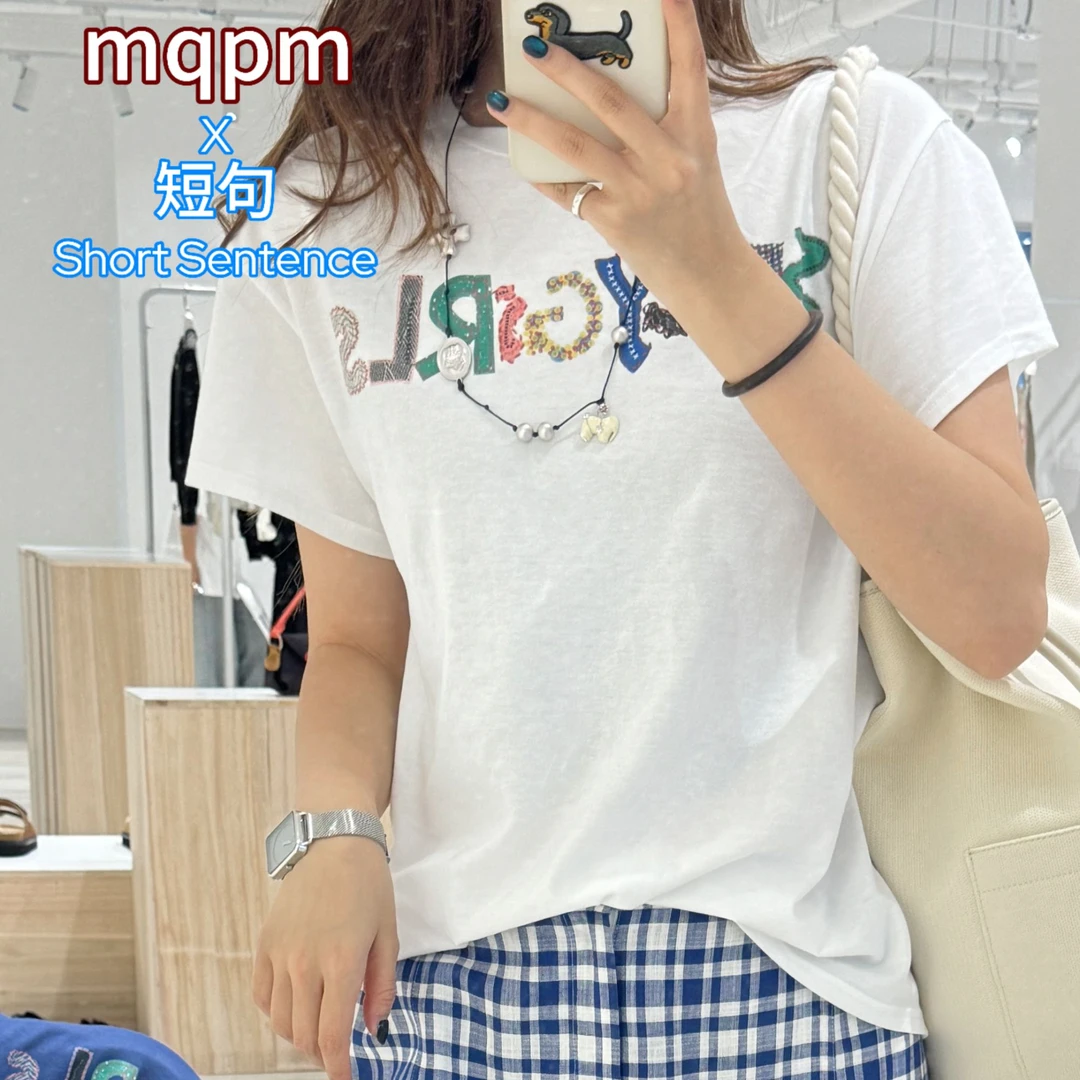 「短句」 mqpm  手绘平面纯棉夏季休闲宽松T恤 DJ40