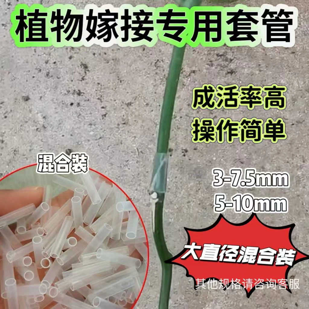 嫁接套管果树花卉百香果嫁接专用透明硅胶软管有弹性枝条切口连接
