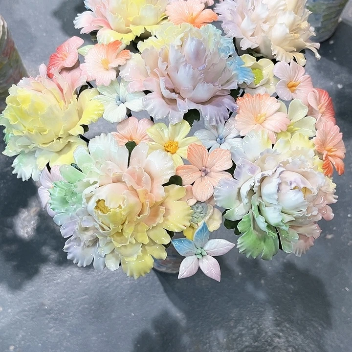 摆件花束陶瓷陶瓷花