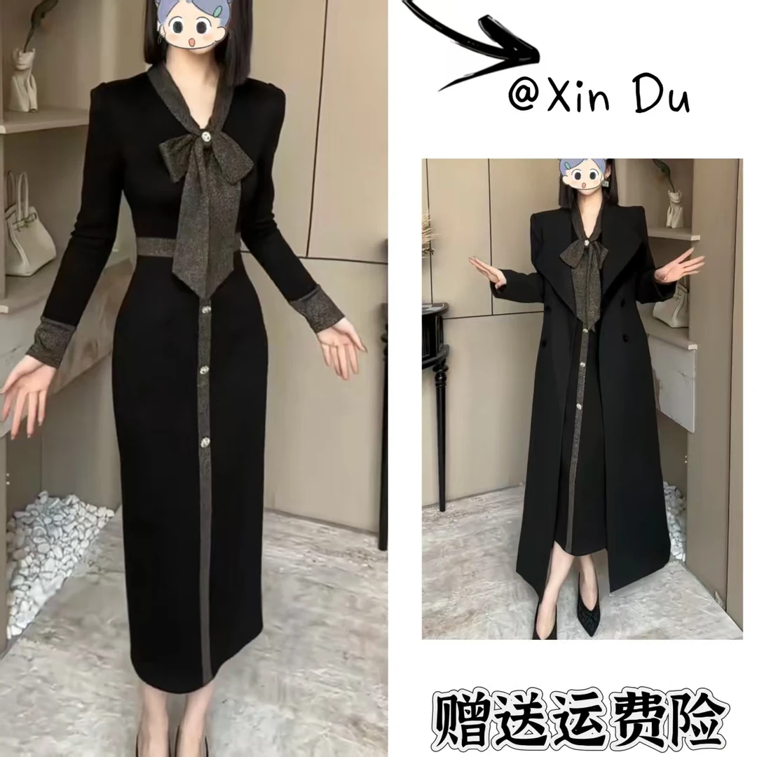 2025秋季新款时尚显瘦气质女士网红洋气两件套百搭款D23803