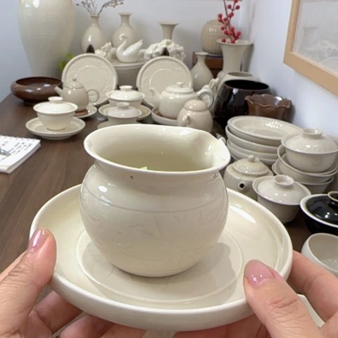 9***་微瑕定瓷手工公道杯瑕疵壶承