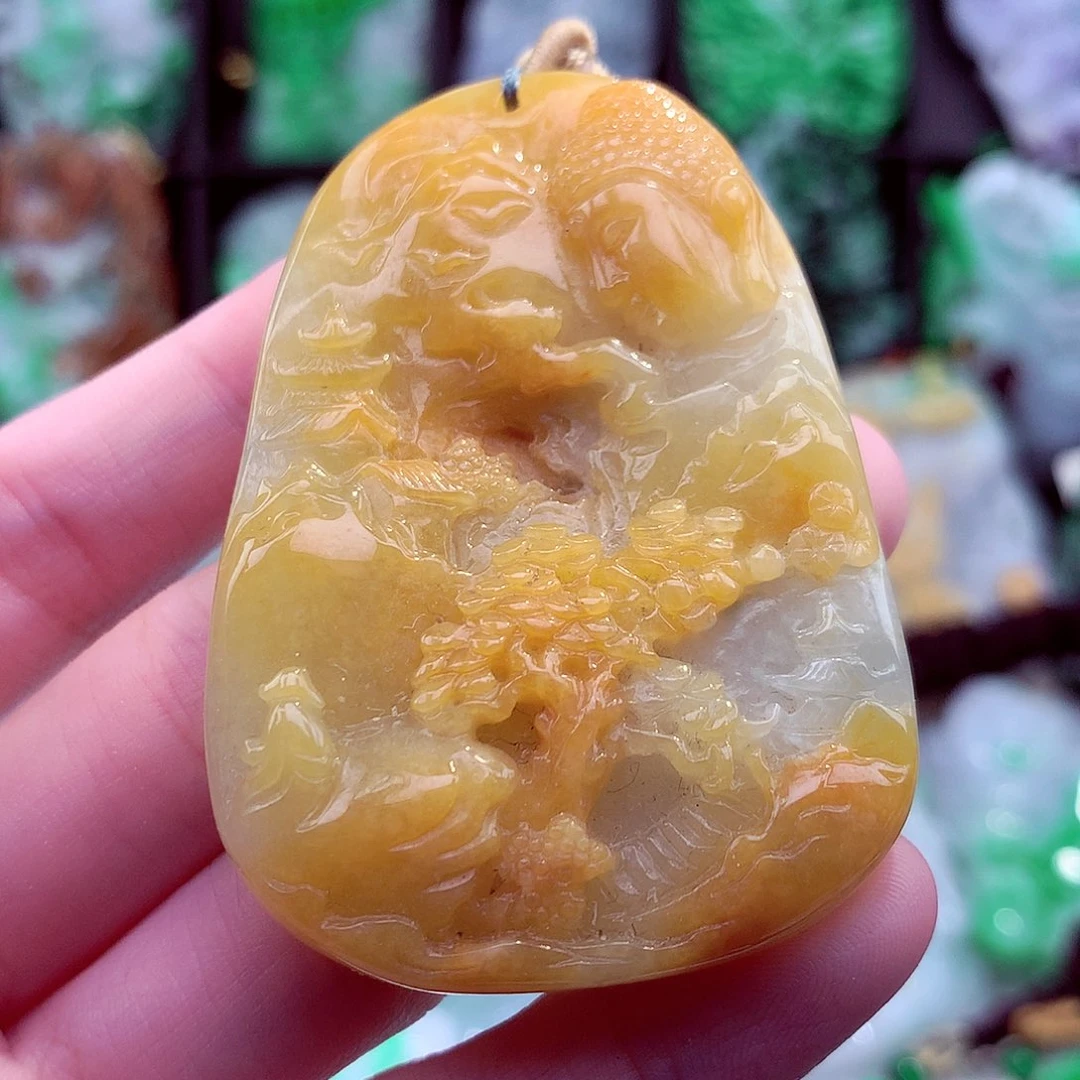 翡翠未镶嵌颈饰天然